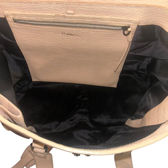 3.1 Phillip Lim Pashli Large Pebbled Leather Front Gussets Satchel Handbag - Picture 7 of 7